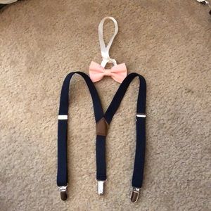 Toddler bow tie with suspenders